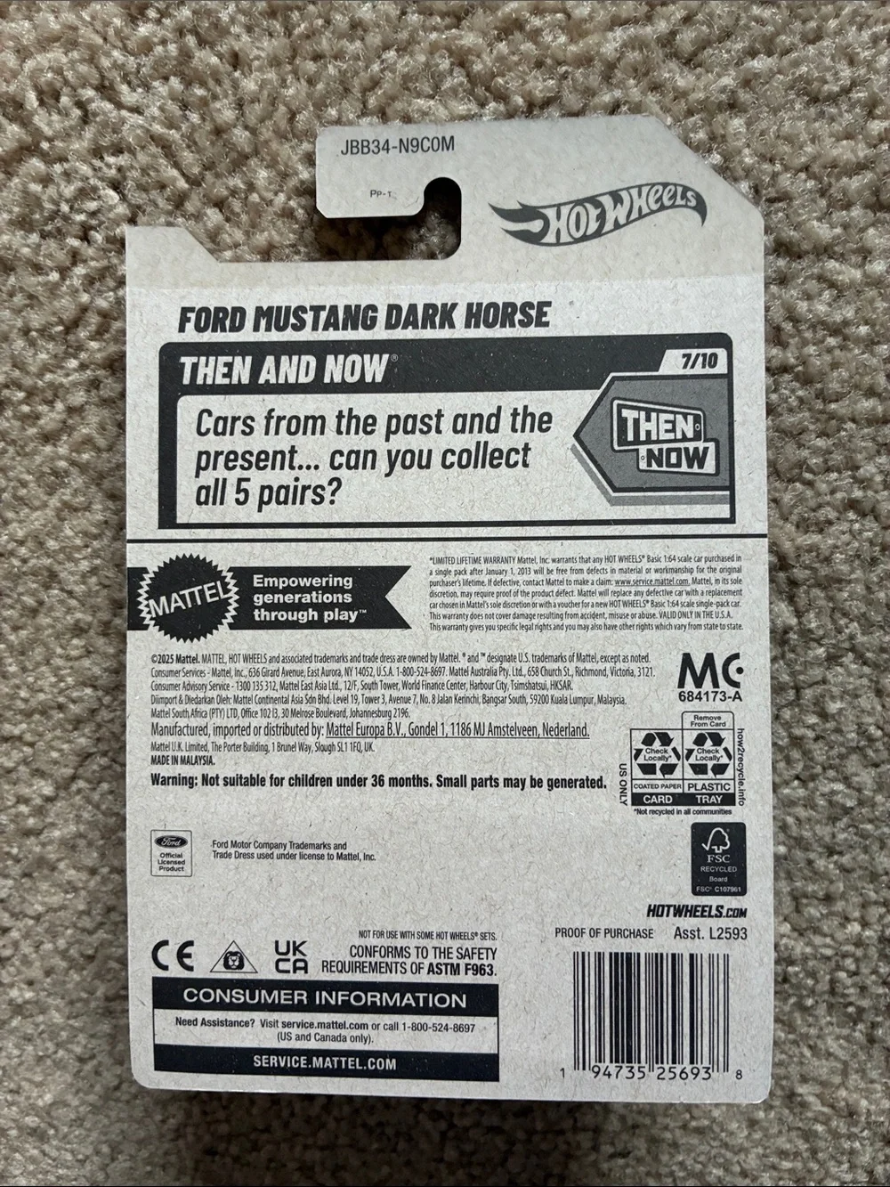 2025 Mattel Hot Wheels Ford Mustang Dark Horse